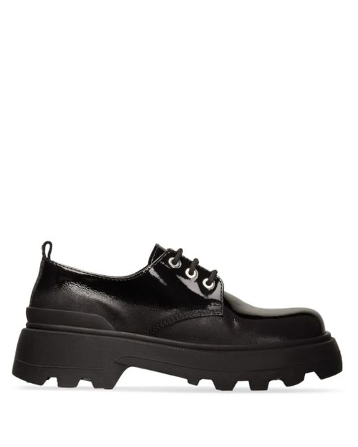 AMI Black High-shine Leather Derby Shoes