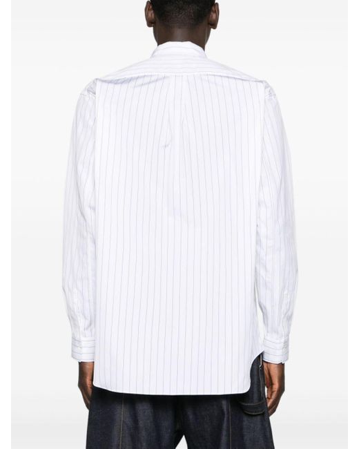 Comme des Garçons White Pinstriped Cotton Shirt for men