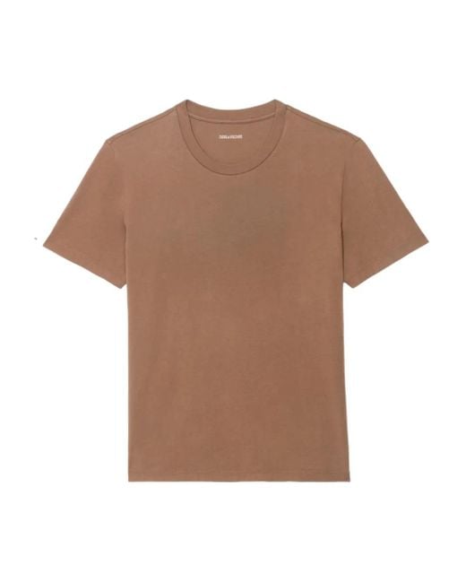 Zadig & Voltaire Brown Tommy Skull-Print Cotton T-Shirt for men