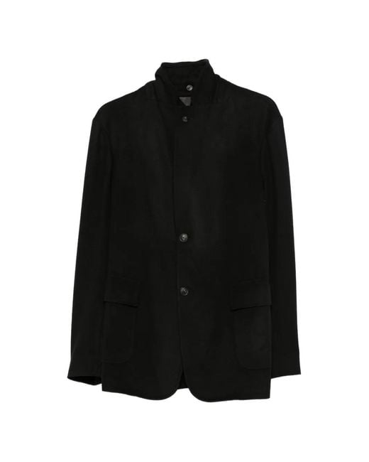 Emporio Armani Black Notched-Lapels Single-Breasted Jacket for men