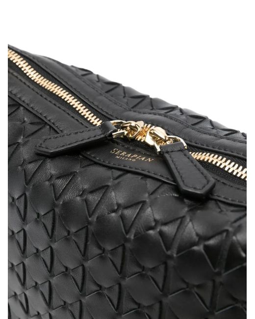 Serapian Black Kleine Mosaico Schultertasche Mit Reißverschluss