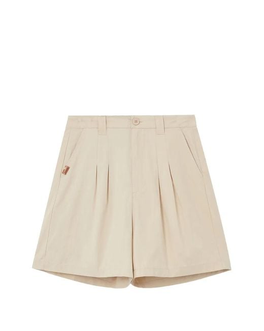 Chocoolate Natural Pleated Shorts