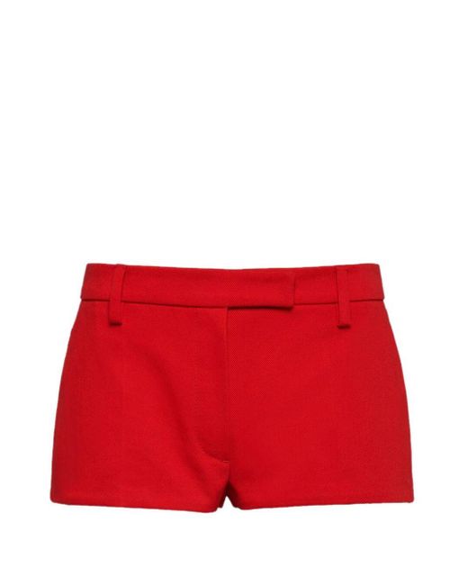 Prada Red Mini Drill Shorts