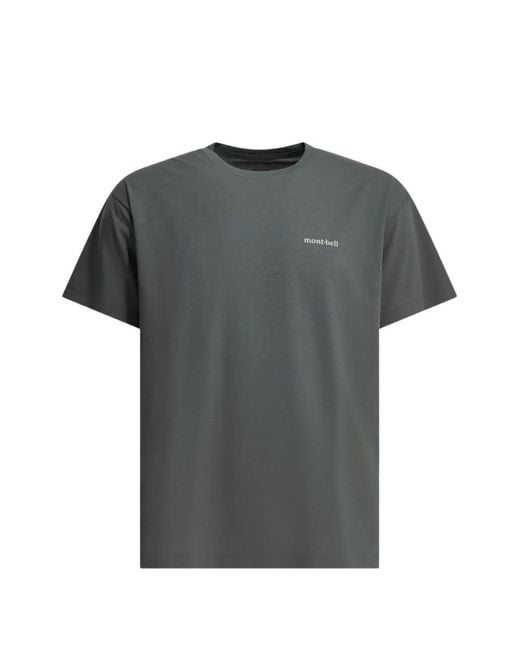 Montbell Gray Logo-Print T-Shirt for men