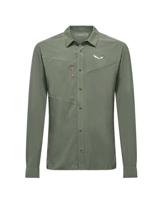 Salewa Green Puez Buttoned Shirt for men