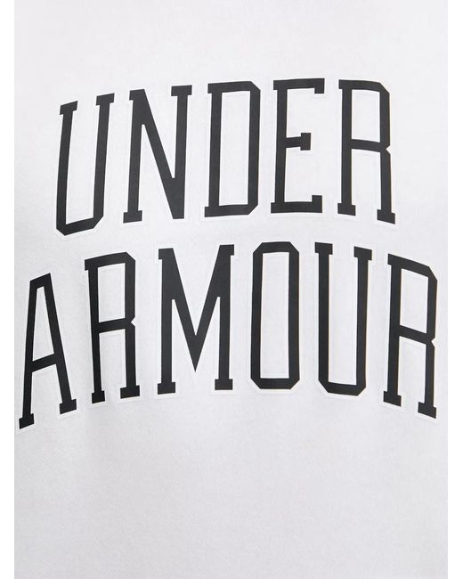 Under Armour White Rival Logo-Print Panelled Hoodie for men