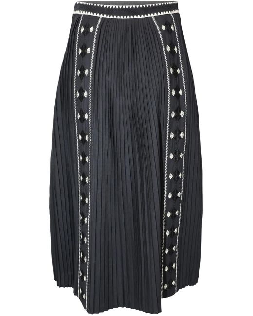 Ulla Johnson Black Besticktes Sabina Midikleid Mit Falten