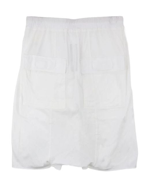 Rick Owens White Drawstring-Waist Shorts for men