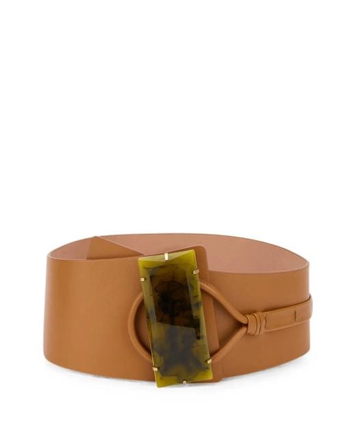 Alberta Ferretti Brown Buckle-Fastening Leather Belt