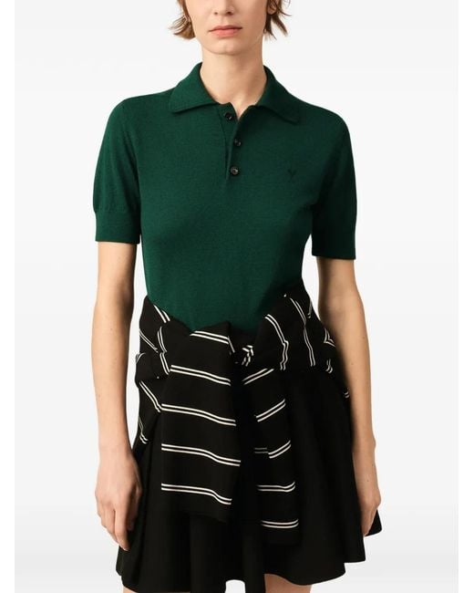 AMI Green Wool Polo