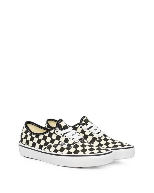 Vans White Authentic Checkerboard Sneakers for men