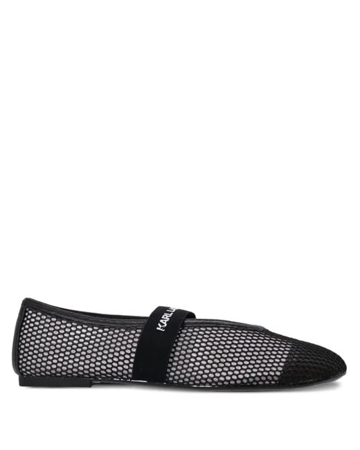Karl Lagerfeld メッシュ フラットパンプス Black