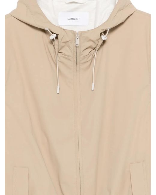 Lardini Natural Hooded Zip-Up Jacket for men
