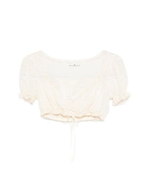 Ermanno Scervino White Drawstring Top