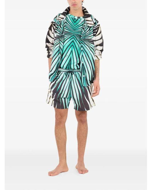 Roberto Cavalli Green Ray Of Sea-Print Jacket for men