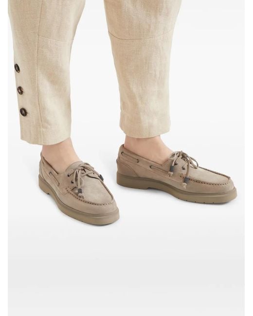 Brunello Cucinelli Gray Flat Shoes