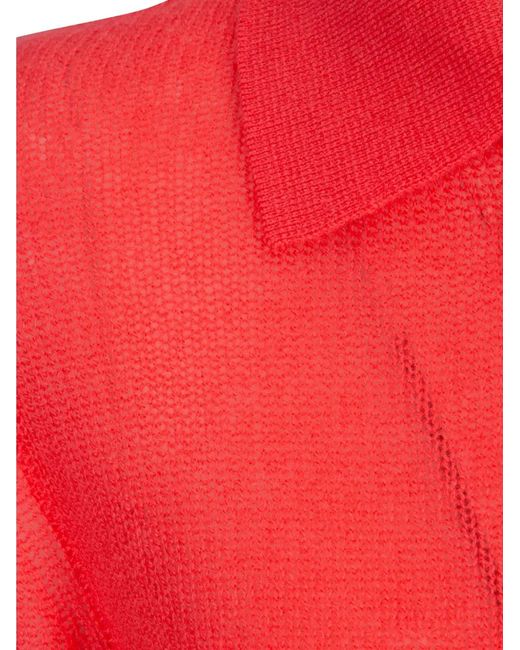 ELY ELY Red Margot Polo Top
