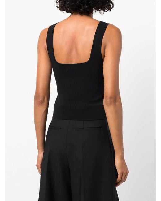 Matteau Black Square Neck Vest Top