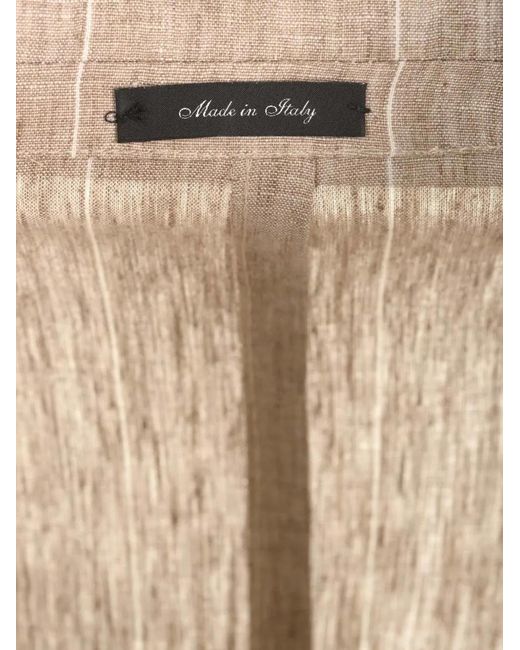 Al Duca D'aosta Natural Pinstripe-Pattern Double-Breasted Blazer for men