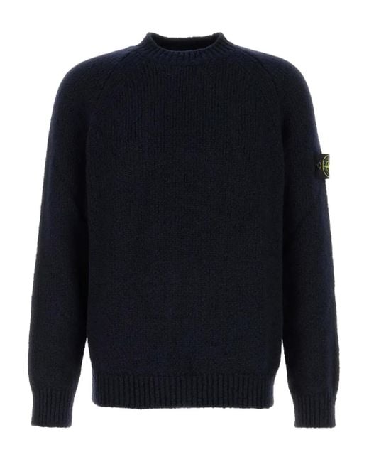 Stone Island Blue Logo-Patch Sweater for men