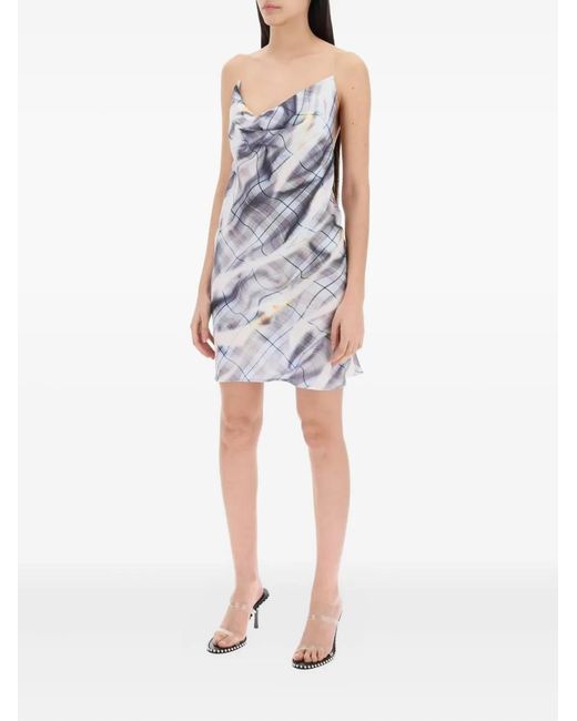 Y. Project White Invisible Shoulder-Straps Mini Dress