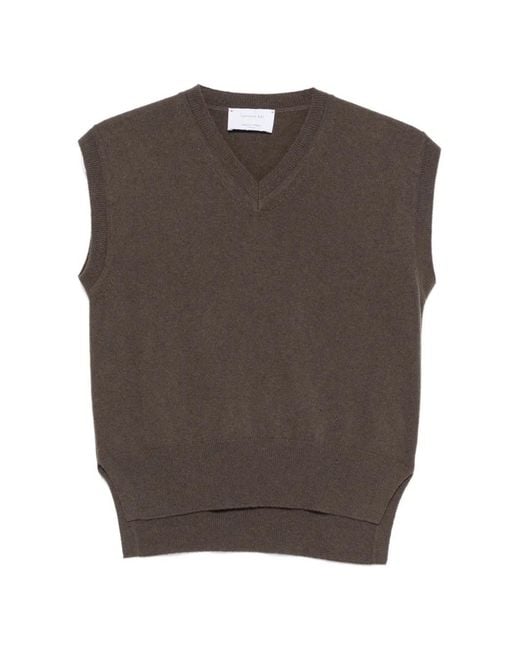 Daniele Fiesoli Brown V-Neck Vest