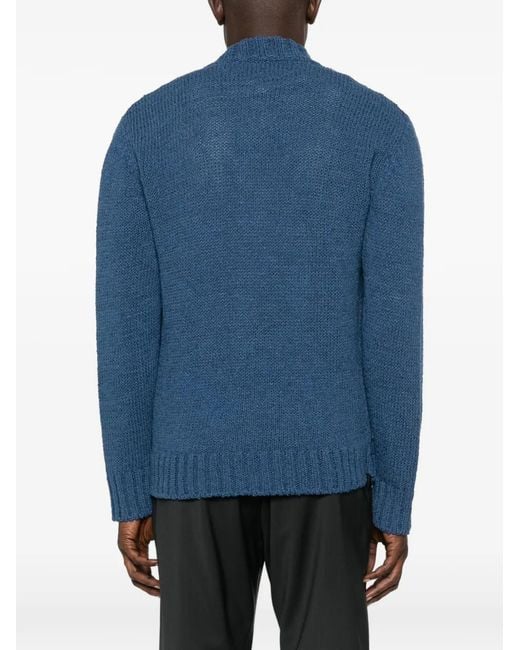Barena Blue Zip-Fastening Cardigan for men
