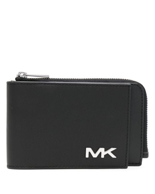 Michael Kors Black Logo-plaque Leather Wallet for men