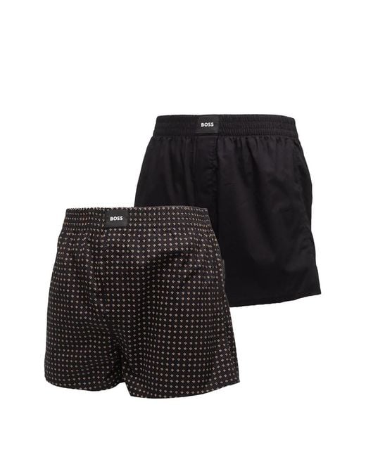 Pack De Dos Bóxeres De Algodón HUGO de hombre de color Black