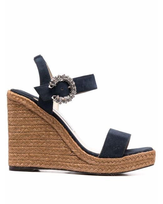 Sandali Mirabelle con zeppaJimmy Choo in Pelle scamosciata di colore Blu |  Lyst