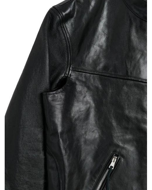 Our Legacy Black Yurei Buffed Leather Jacket for men