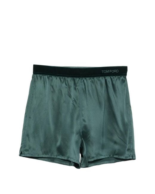 Tom Ford Green Printed Silk Pajama Pants