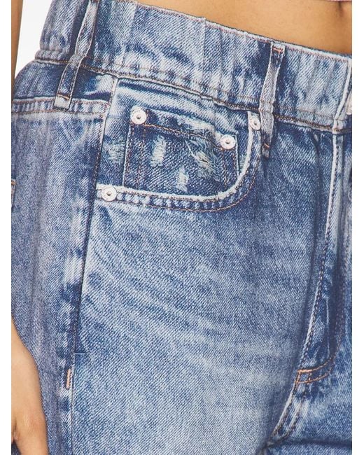 Rag & Bone Blue Elastic-Cuff Acid-Wash Jeans