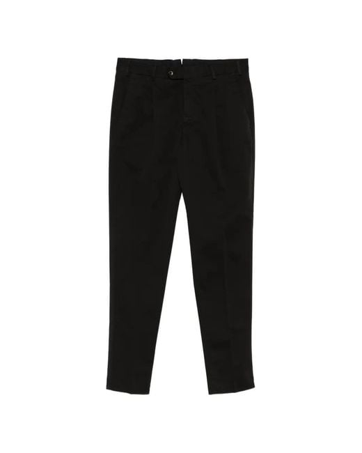 PT Torino Black Tapered-Leg Trousers for men