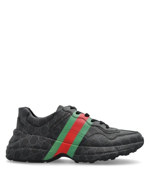 Gucci Black Rhyton Sneakers for men