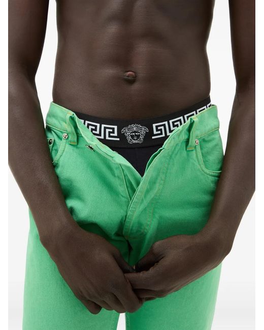 Bóxeres Con Logo En La Cinturilla Versace de hombre de color Black