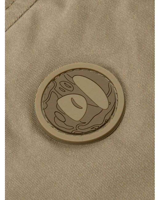 Aape By A Bathing Ape Green Moonface Logo-Patch Trousers for men