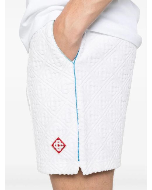 Casablanca White Monogram Towelling Shorts for men