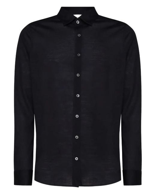 Giuliano Galiano Blue Long-Sleeve Button-Down Shirt for men