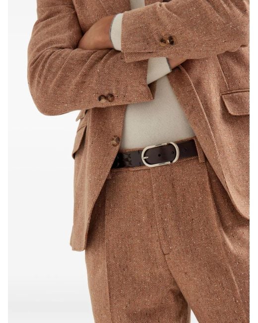 Brunello Cucinelli Brown Button-Fastening Trousers for men