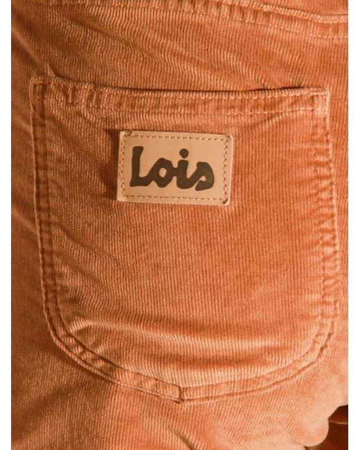 Lois Ribfluwelen Jeans Met Logopatch in het Brown