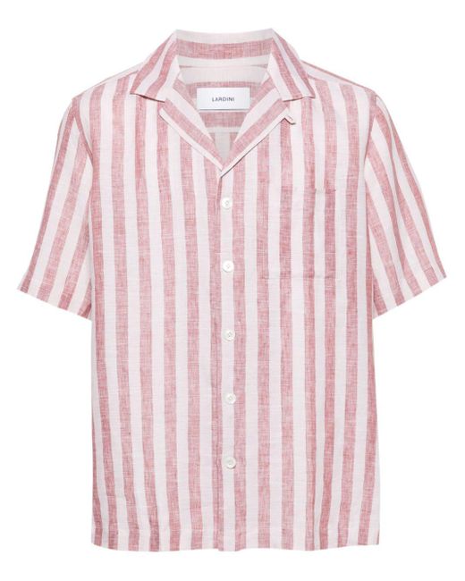 Lardini Pink Striped Linen Shirt for men