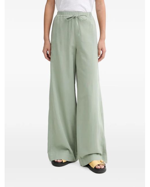 Marc O' Polo Green Drawstring-Waist Palazzo Pants