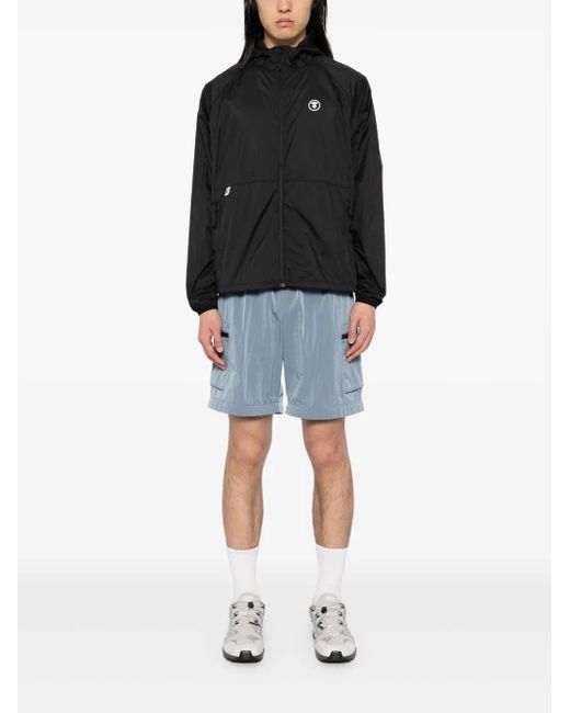 Aape By A Bathing Ape Black Moonface Logo Windbreaker Jacket for men