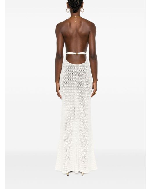 Tom Ford White Open-knit Evening Dress