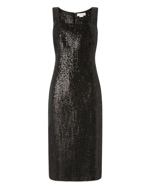 Genny Black Square-Neck Sequin Dress