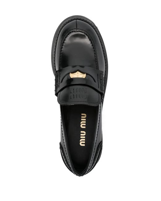 Miu Miu Black Penny-Loafer