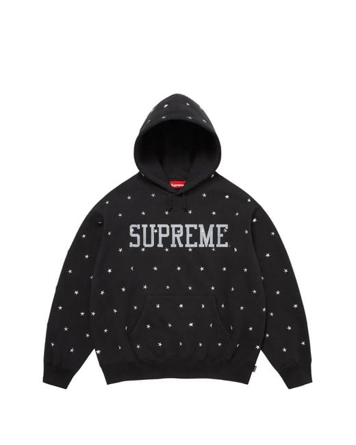 Supreme Black Studded Hoodie for men
