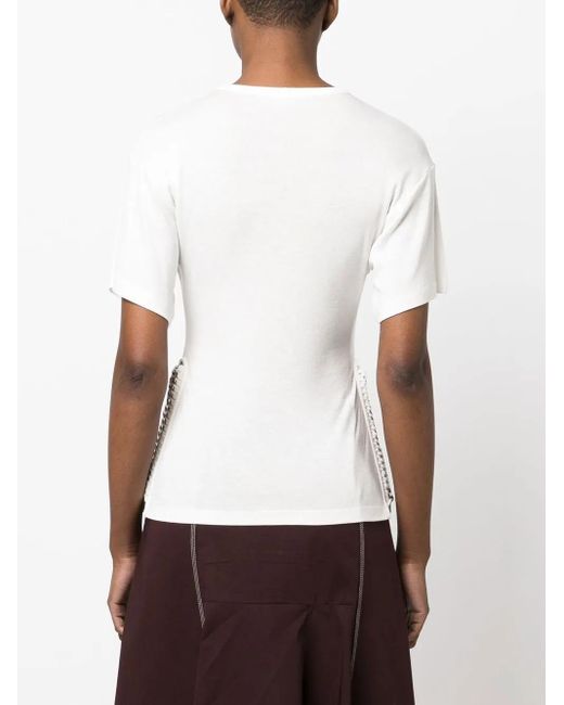 Stella McCartney White Chain-Link Detail Short-Sleeve T-Shirt