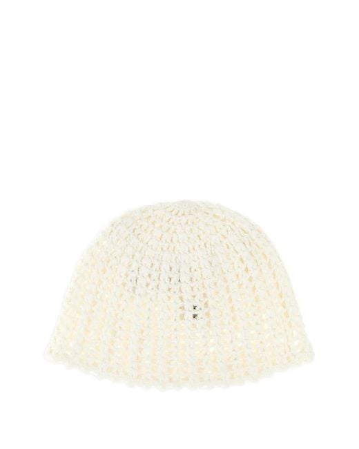 THE GARMENT White Andalusia Crochet Beanie Hat